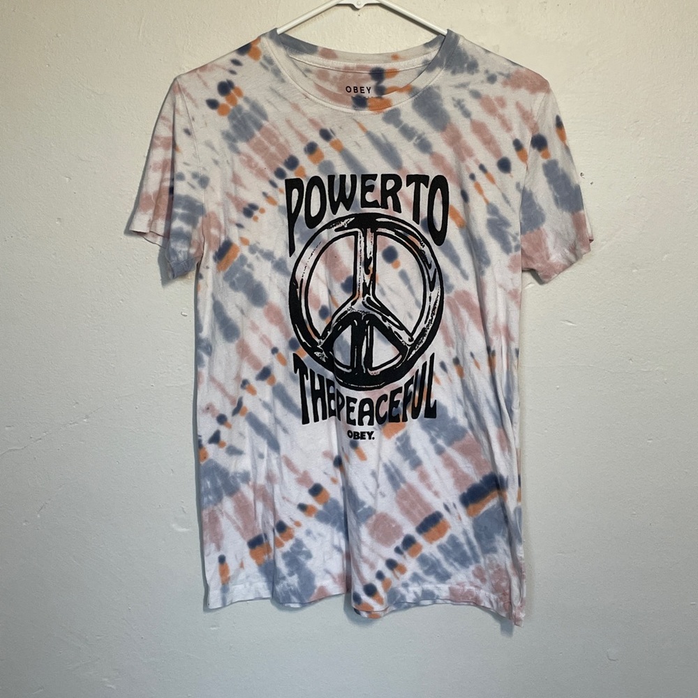 Obey tie dye t shirt sz S